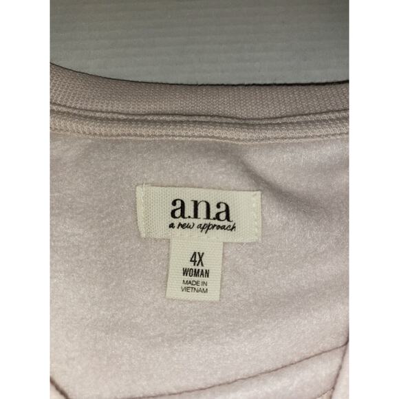 A.n.a Womens Sweater 4xl Pink Puff Sleeve Fleece 3/4 Round Neck Officewear - Picture 8 of 13